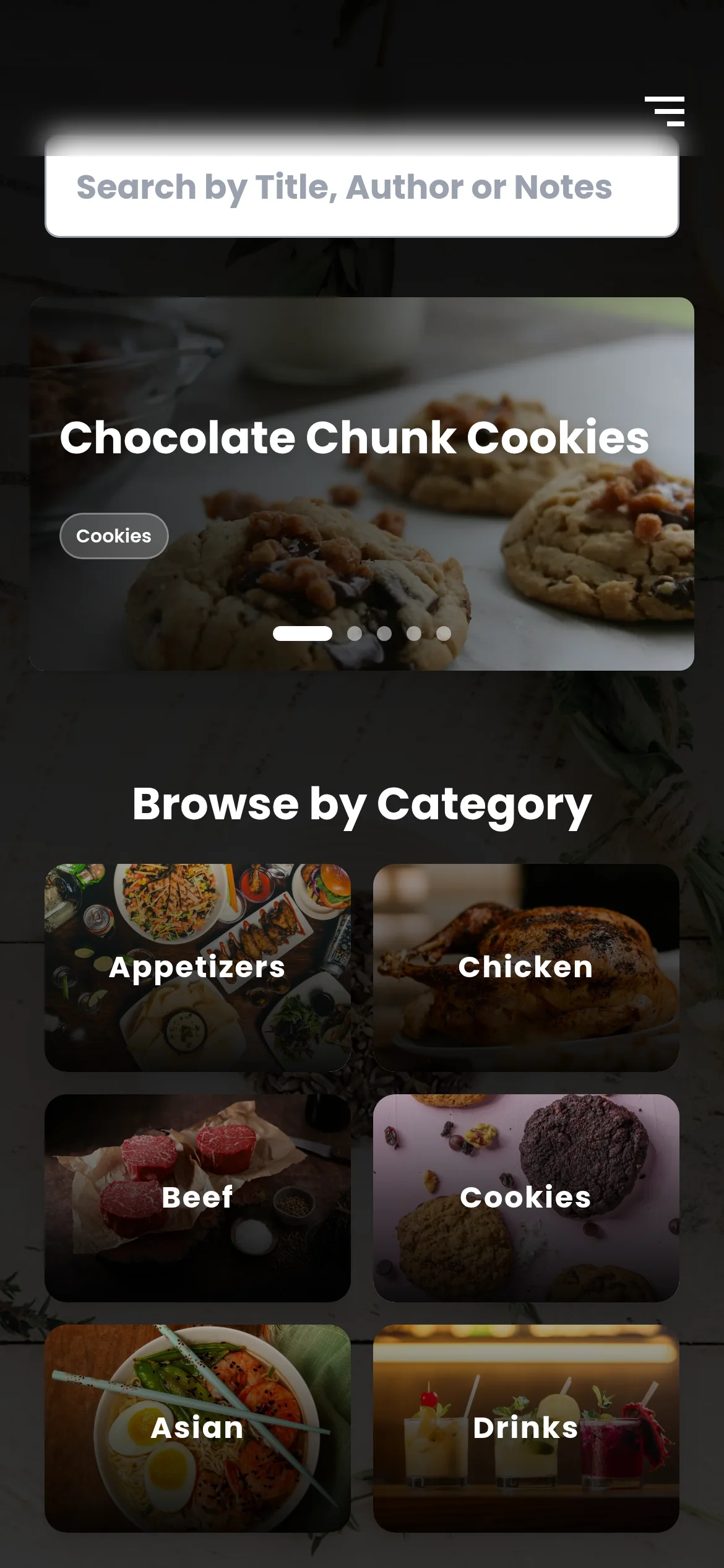 A recipe on a phone