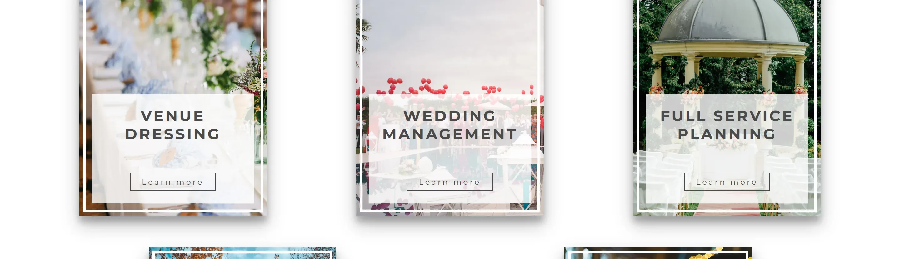 Venue dressing, wedding management, and full-service planning